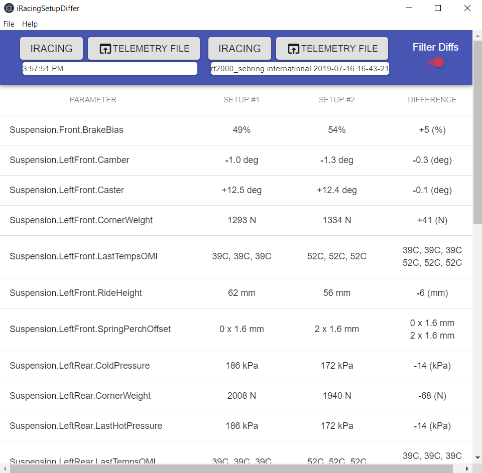 iRacingSetupDiffer