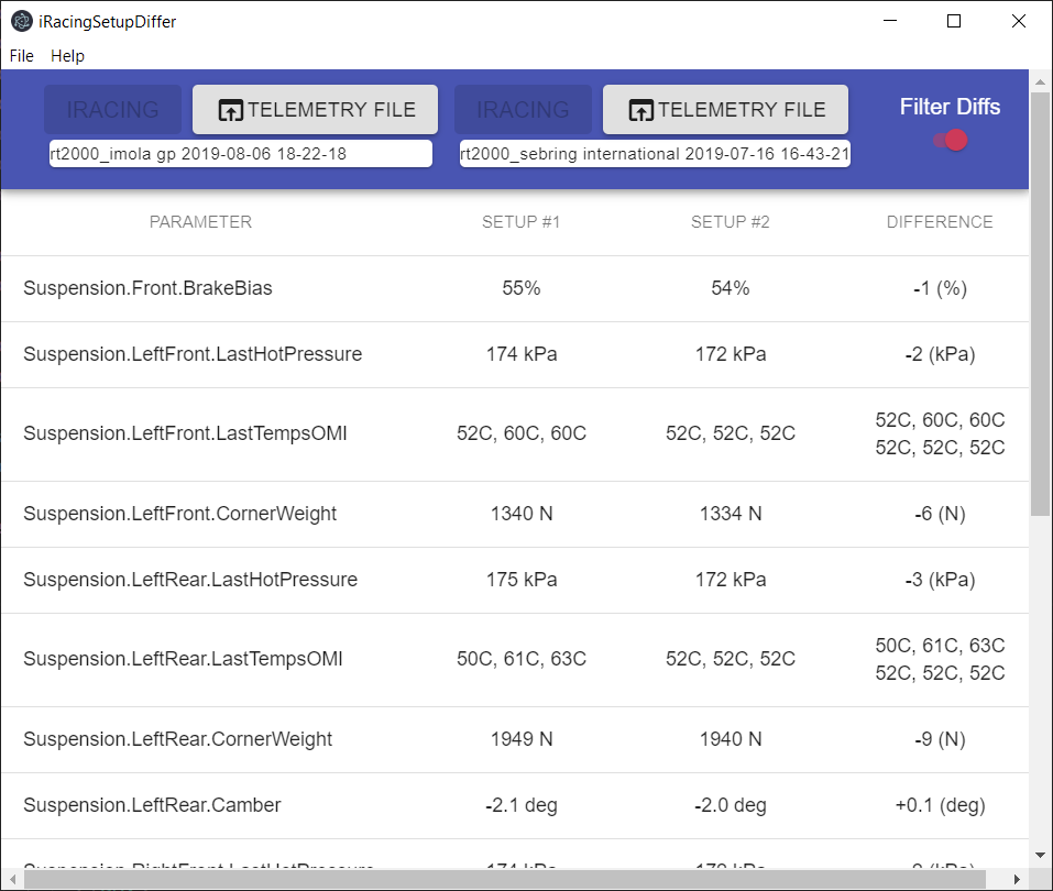 iRacingSetupDiffer
